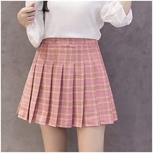 Pleated Plaid Skirt